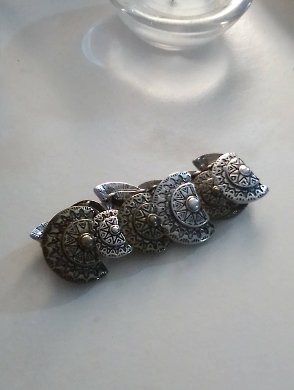 Etched Metal Stretch Bracelet
